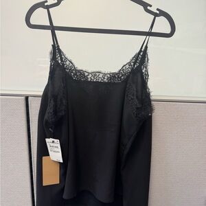 Halogen Black Lace-Trim Cami NWT Large